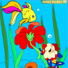 Kid’s coloring: Cute little fish