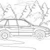 Kid’s coloring: The car on the road